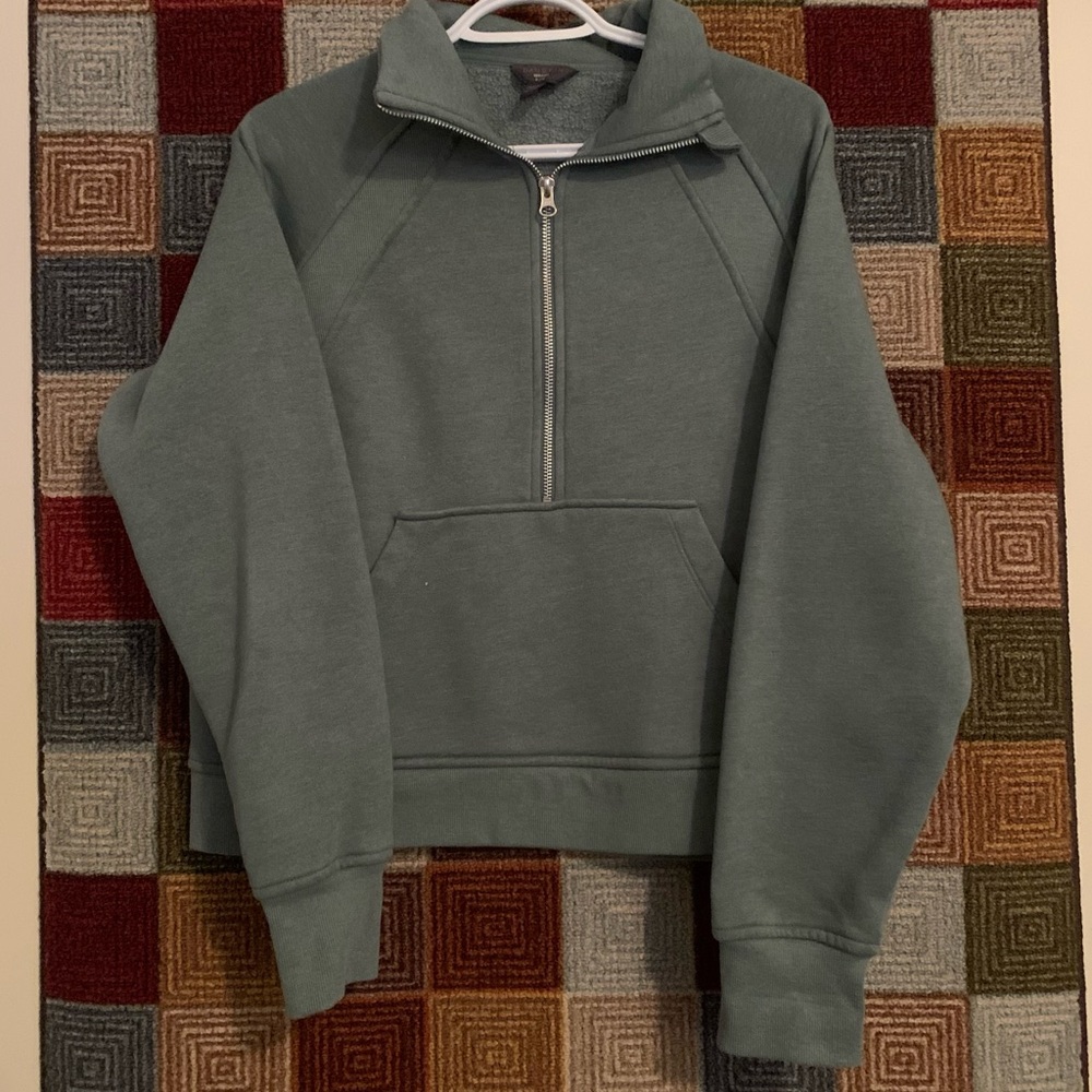 Women’s Green Half-Zip Sweater